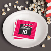Red Movie Night Clapperboard Kids Verjaardagsfeest Servet