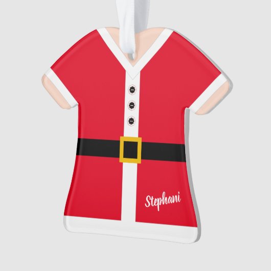 Red Mrs Claus Suit Persoonlijke Kerstmis Ornament (voorkant)