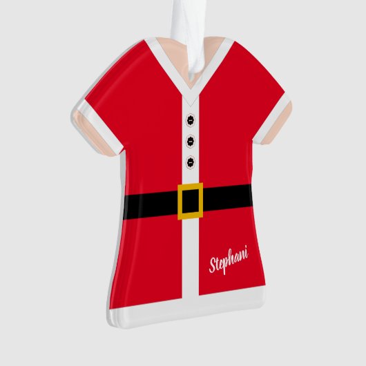 Red Mrs Claus Suit Persoonlijke Kerstmis Ornament (voorkant)