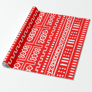 Red Mud Cloth Pattern Cadeaupapier