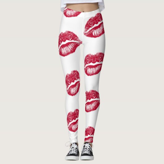 Red Multi Lips Leggings (Voorkant)