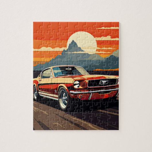 Red Muscle Cars Legpuzzel (Verticaal)
