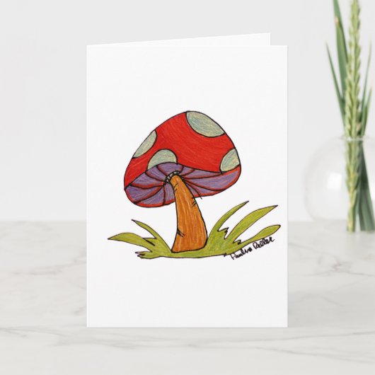 Red Mushroom Blank Card Kaart (Voorkant)