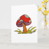 Red Mushroom Blank Card Kaart (Gele Bloem)