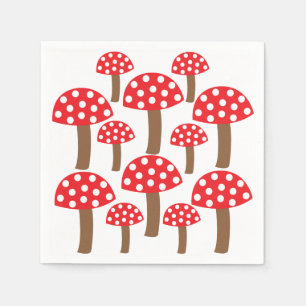 Red Mushroom Botanical Servet