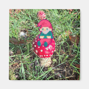 Red mushroom, gnoom pixelart, Pixel Art  Magneet