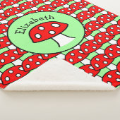 Red Mushroom Sherpa Blanket Deken (3/4)
