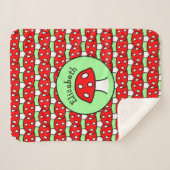 Red Mushroom Sherpa Blanket Deken (Voorkant (horizontaal))