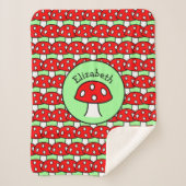 Red Mushroom Sherpa Blanket Sherpa Deken (Voorkant)