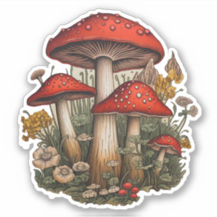 Red Mushroom Sticker