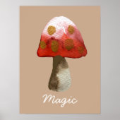 Red Mushroom Toadstool magie Poster (Voorkant)
