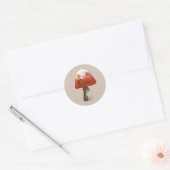 Red Mushroom Toadstool magie Ronde Sticker (Envelop)