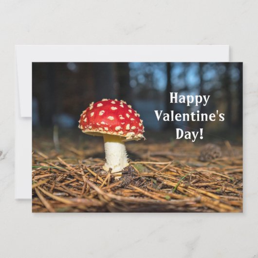Red Mushroom Valentijnsdag Flat Card Bedankkaart (Voorkant)