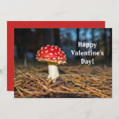 Red Mushroom Valentijnsdag Flat Card Bedankkaart (Voorkant / Achterkant)