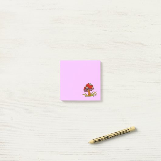 Red Mushroom with purple background Post-it® Notes (Op bureau)