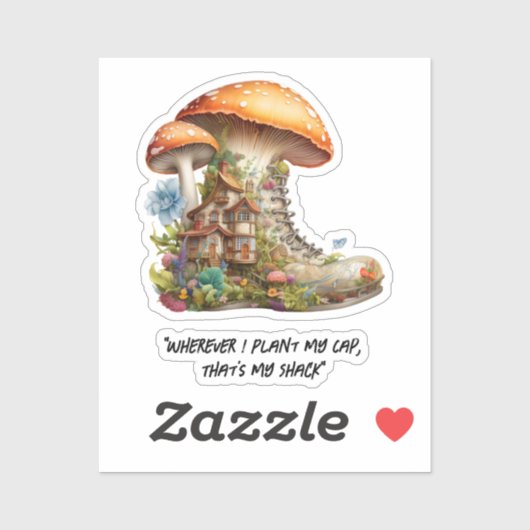 Red Mushroom Woodland Sticker (Vel)