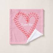 Red Musical Hearts Roze Badhanddoek Set Bad Handdoek (Wasdoekje)