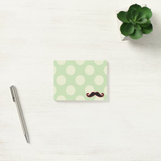Red Mustache, Curl Mustache, Stache, Polka Dots Post-it® Notes (Kantoor)