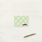 Red Mustache, Curl Mustache, Stache, Polka Dots Post-it® Notes (Op bureau)