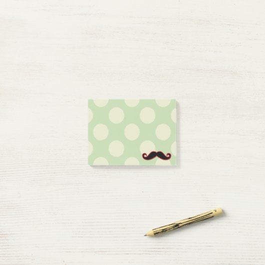 Red Mustache, Curl Mustache, Stache, Polka Dots Post-it® Notes (Op bureau)