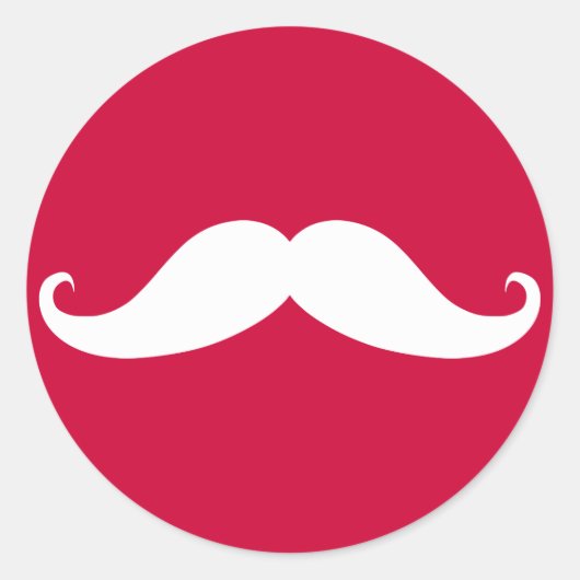 Red Mustache Valentijn Sticker (Voorkant)