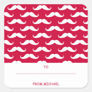 Red Mustache Valentijn Sticker