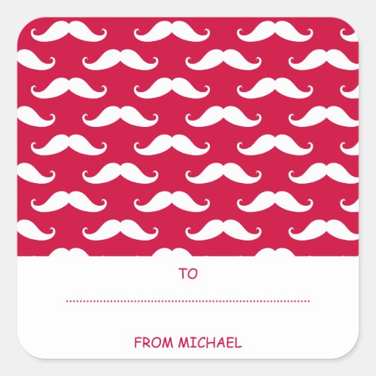 Red Mustache Valentijn Sticker (Voorkant)