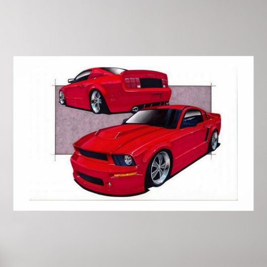 Red Mustang Poster (Voorkant)