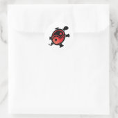 Red-n-Black-Yin-Yang-Turtle Ronde Sticker (Tas)