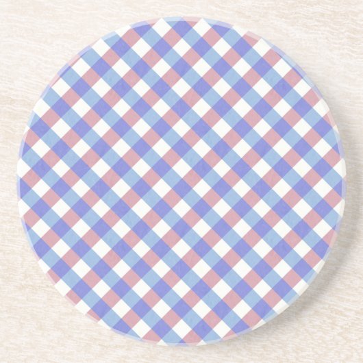 Red n Blue Gingham Pattern Zandsteen Onderzetter (Voorkant)
