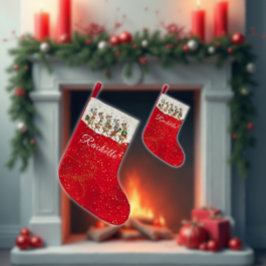 Red Name Marching Quirky Christmas Reindeer  Kleine Kerstsok