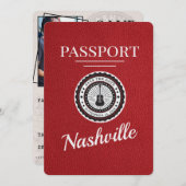 Red Nashville Passport Bewaar de datum Save The Date (Voorkant / Achterkant)