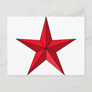 Red Nautical Star Briefkaart