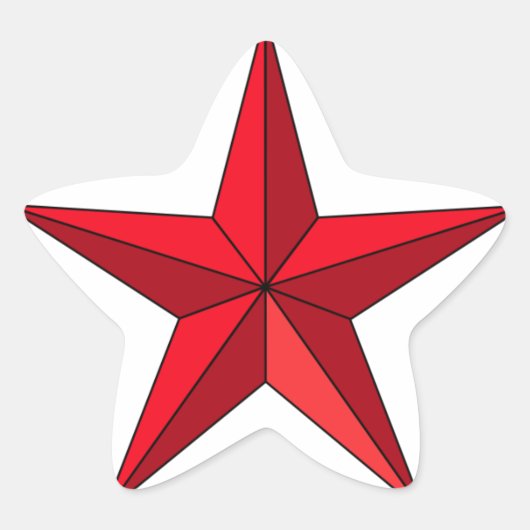 Red Nautical Star Ster Sticker (Voorkant)