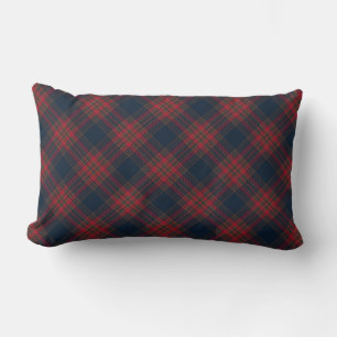 Red Navy Blue Argyle Tartan Patroon Kussen