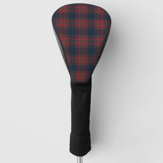 Red Navy Blue Tartan Pset Pattern Golfheadcover (Voorkant)