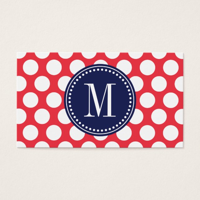 Red & Navy| Gros Pois Monogramme (Devant)
