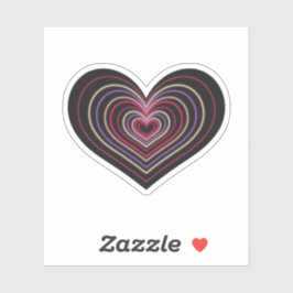 Red Neon Heart Sticker