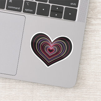 Red Neon Heart Sticker
