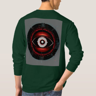 Red Neon Tech Eye: Minimalistische Vector Logo T-shirt