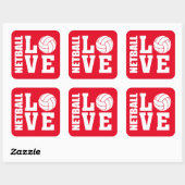 Red Netball Love Stickers (Vel)