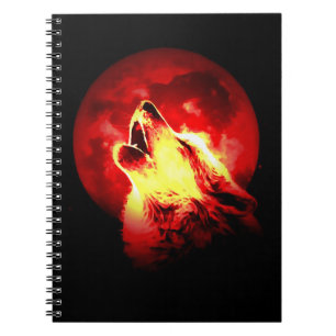 Red Night & Howling Wolf Portrait Notitieboek