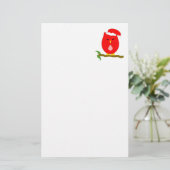 Red Night Owl Design Briefpapier (Staand voorkant)