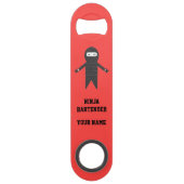 Red Ninja Bartender Aangepaste naam flesopening Speed Flessenopener (Voorkant)