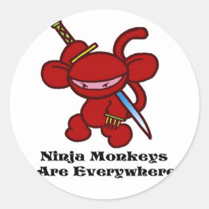 Red Ninja Claw Ronde Sticker