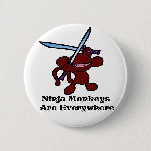 Red Ninja Overhead Ronde Button 5,7 Cm (Voorkant)