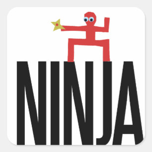 Red Ninja Vierkante Sticker