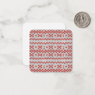 RED NORDIC KNIT 2,5" Square Flat Note-Kaart Notitiekaartje