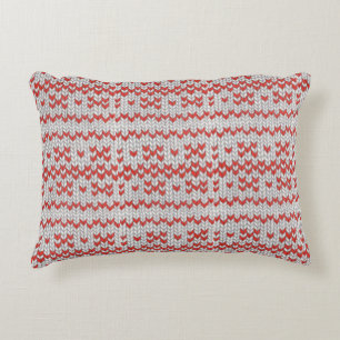 RED NORDIC KNIT Accent Pillow Kussen