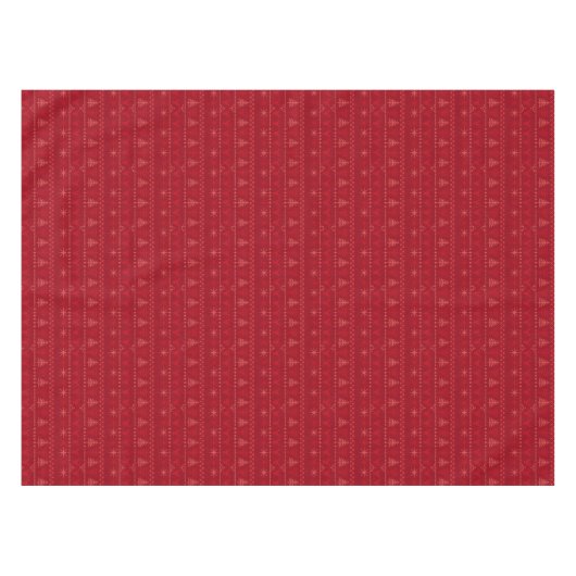 Red Nordic Knit Motif Vacances d'hiver Nappe (Devant (Horizontal))